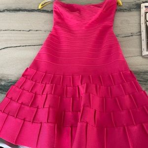 Herve Leger pink strapless size small worn once, no defects